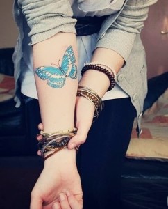 Butterfly wrist tattoo